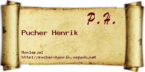 Pucher Henrik névjegykártya